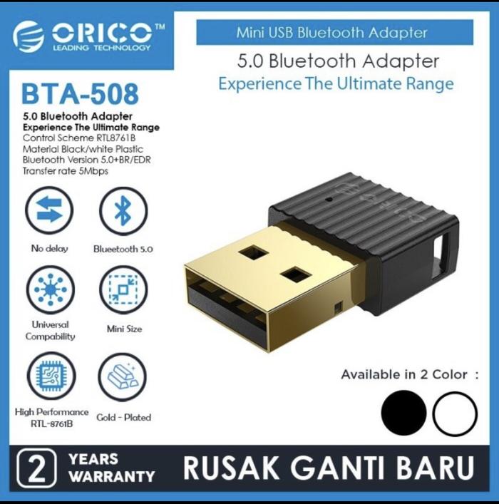 Gambar ORICO BTA508 USB Bluetooth 5.0 Dongle BTA 508 BTA-508 Adapter - Hitam dari Click & Go Tokopedia undefined Tokopedia