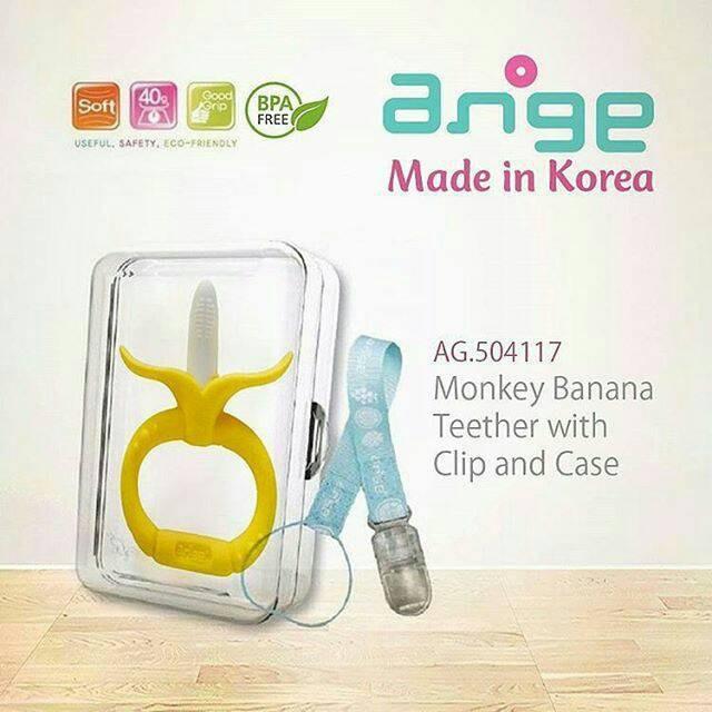 Gambar Ange Baby Monkey Banana Teether with Clip and Case Gigitan Bayi dari Kinkin Babyshop undefined Tokopedia