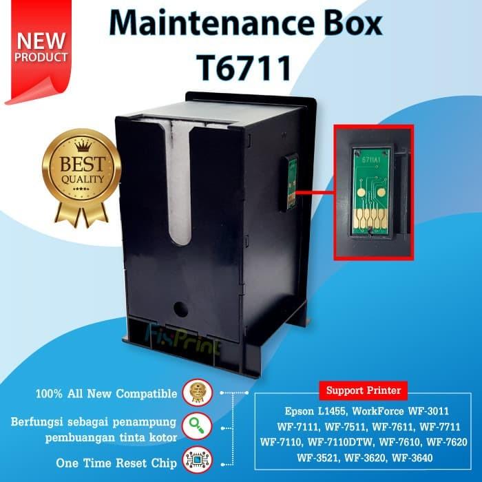 Gambar Maintenance Box T6711 Auto Reset Chip Busa Printer L1455 WF7611 WF7711 - COMPATIBLE dari FixPrint Jakarta undefined Tokopedia