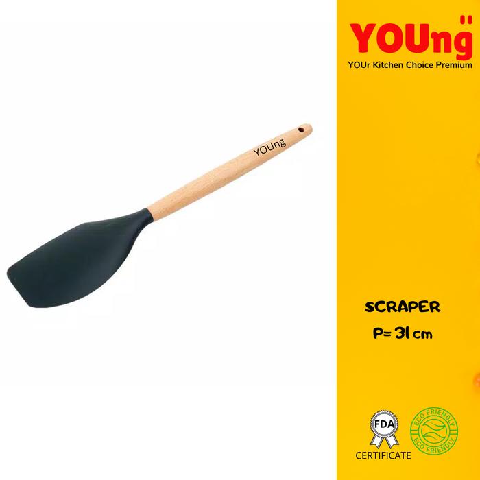 Gambar YOUNG spatula sutil centong silicone premium - SCRAPPER, Abu-abu dari Abadi Lapak undefined Tokopedia