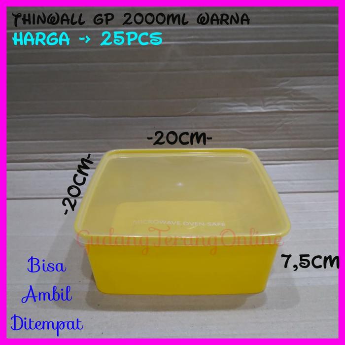 Gambar Thinwall food container 2000ml warna / Kotak Makan Bening / Mangkok pl - Kuning dari Gudang Terang Online undefined Tokopedia