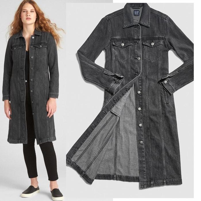 Jual icon long denim coat - Kota 