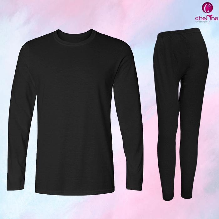 Gambar Chelyne Stelan Manset Piyama Pria 9621 O-Neck Lengan Panjang - Hitam, M dari Chelyne undefined Tokopedia