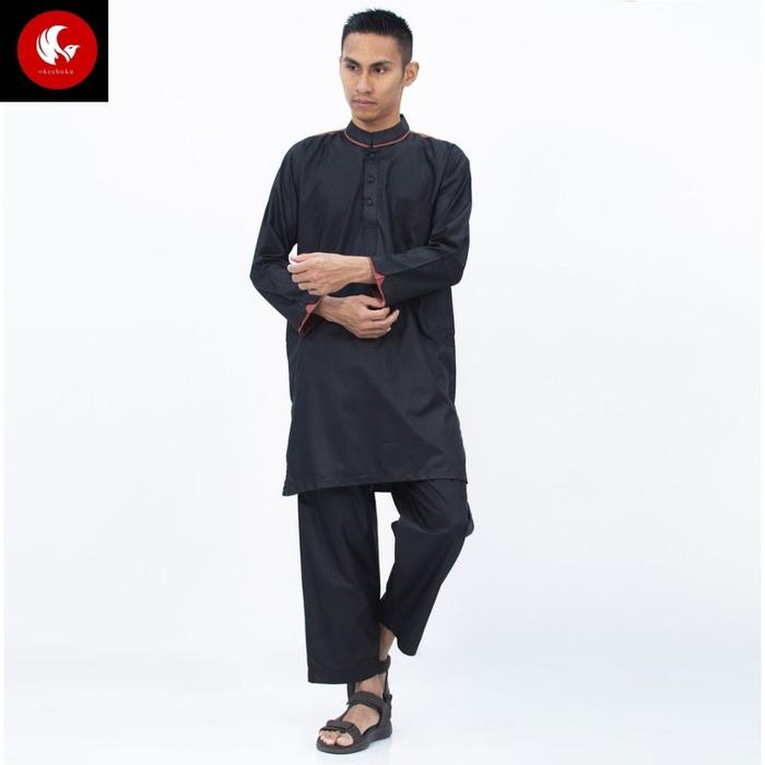 Gambar Setelan pakaian pria muslim gamis Samha AL-ISRA Okechuku - Hitam, S dari Okechuku Kota Administrasi Jakarta Barat Tokopedia