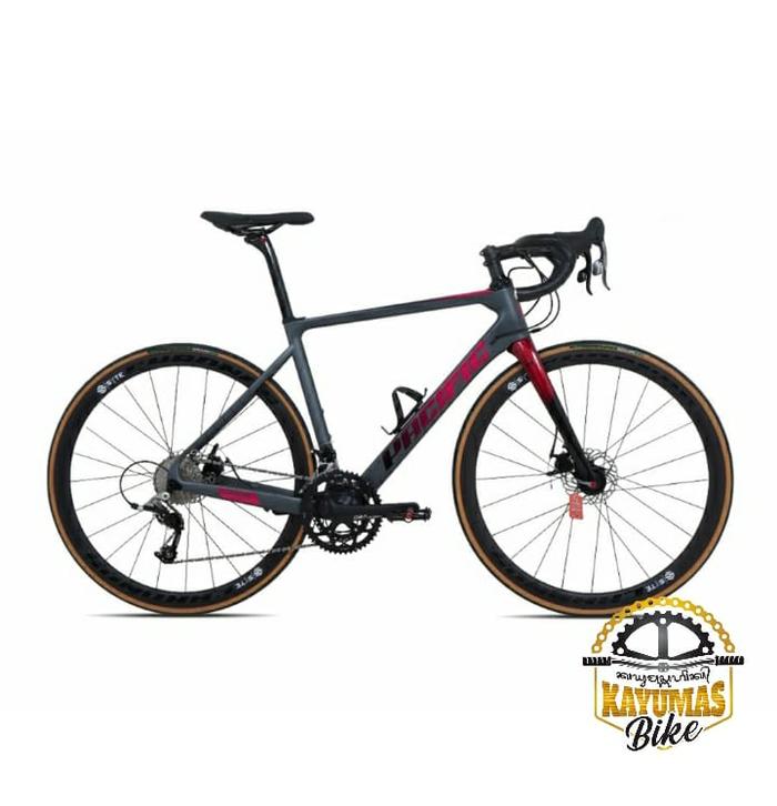 Gambar SEPEDA ROAD BIKE 700 PACIFIC SPECTRE 6.0 CARBON 2 x 11 SPEED - 48, Black Red dari Kayumas Bike undefined Tokopedia