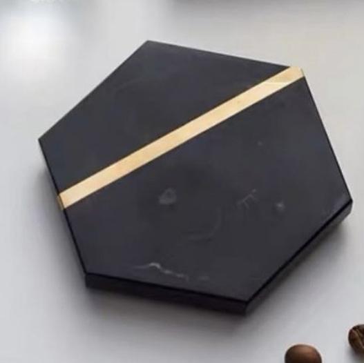 Gambar Marble Coaster - Hexa Black dari Essdeco undefined Tokopedia