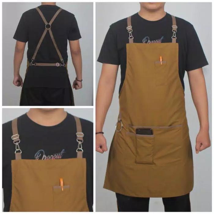 Gambar Apron Masak Celemek Masak Waterproof Apron Barista Chef Koki Restoran - coffee dari Alimranshop undefined Tokopedia