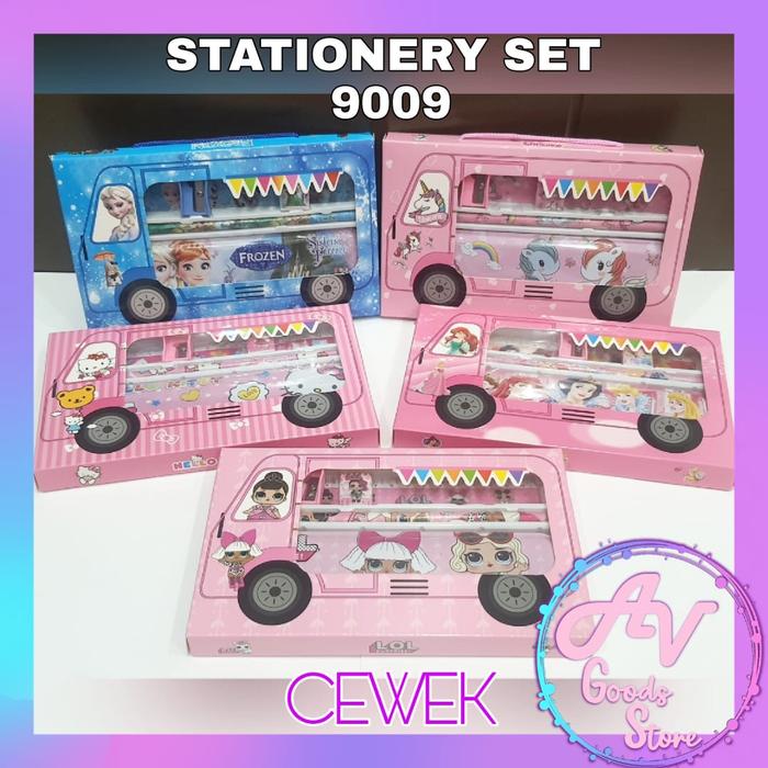 Gambar paket alat tulis / set alat tulis / stationery set 6in1 9009 - cewek dari AV GOODS STORE undefined Tokopedia