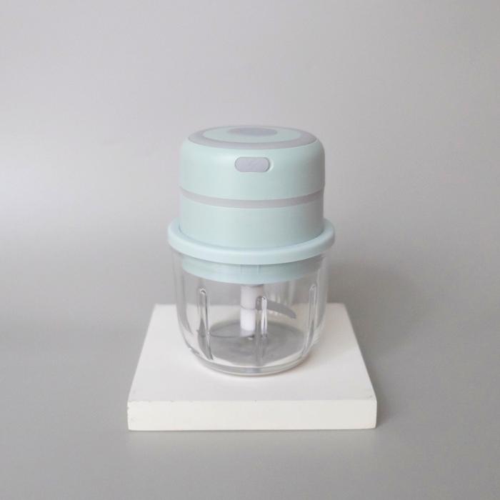 Gambar Wireless 300 ML Electric Food Chopper with GLASS Cup / Mini Blender KACA - Hijau dari Hygga Home undefined Tokopedia