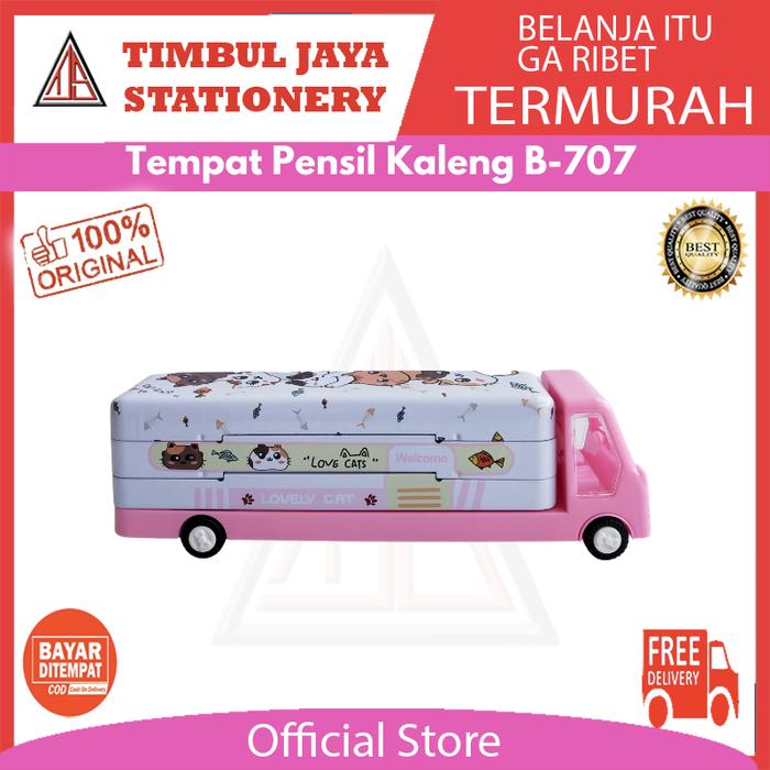 Gambar Tempat pensil anak aesthetic kaleng mobil bus susun Hello smile cat707 - Merah Muda dari TIMBUL JAYA STATIONERY undefined Tokopedia