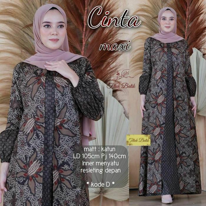 Gambar gamis batik kombinasi polos/ gamis wanita terbaru/ gamis muslimah - Abu-abu, XL dari batikjatmiko undefined Tokopedia