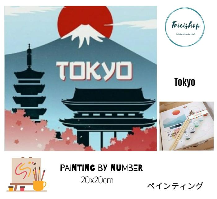 Gambar DIY painting by number set 20x20cm kerajinan tangan lukisan INARI - TOKYO dari tricishops undefined Tokopedia