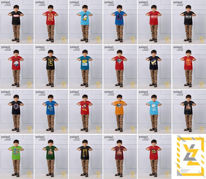 Gambar Kaos baju pakaian atasan anak karakter spiderman biru yeluzi - M dari Yeluzi Clothing undefined Tokopedia