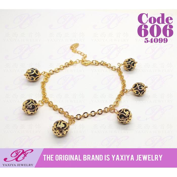 Gambar Gelang Jurai Tangan Bola Lampion 606 - BOLA HITAM dari YAXIYA JEWELRY Kota Administrasi Jakarta Barat Tokopedia