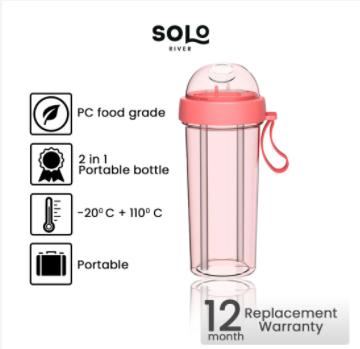 Gambar Botol minum 2 fungsi 2 in 1 dapat Minum 2 Minuman Berbeda 2 Ukuran - Biru, S dari Solo River undefined Tokopedia
