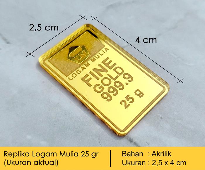Gambar Replika Logam Mulia 1 - 100 gr - Ukuran aktual - 25 gr dari Surabaya Laser Cutting undefined Tokopedia