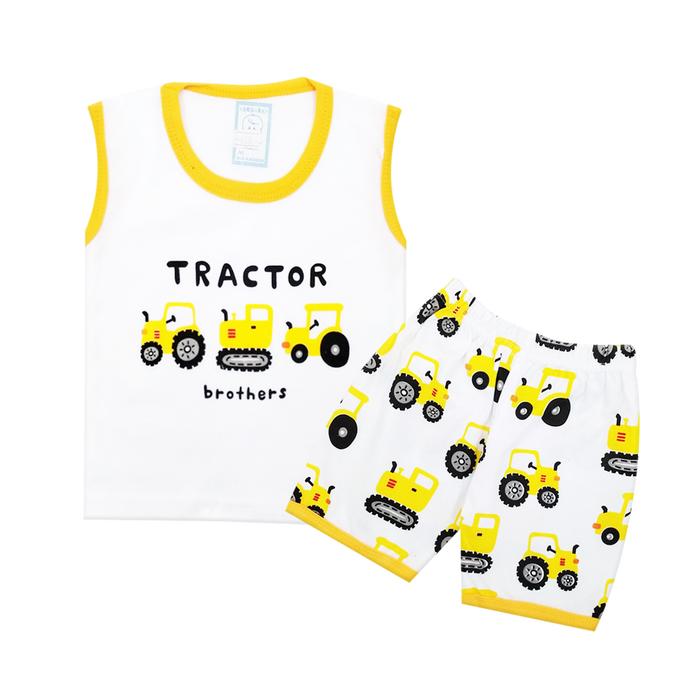 Gambar Wakakids Setelan Baju Singlet Bayi Anak Laki Laki Motif Tractor 3728 - Kuning dari Wakakids undefined Tokopedia