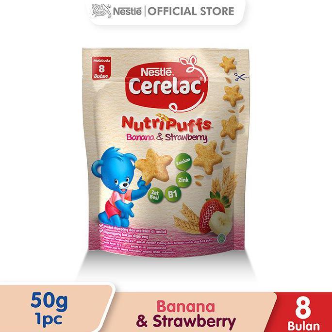 Gambar NESTLE CERELAC NUTRIPUFF Snack Bayi Rasa Pisang & Strawberry Pouch 50g dari bombastiss undefined Tokopedia