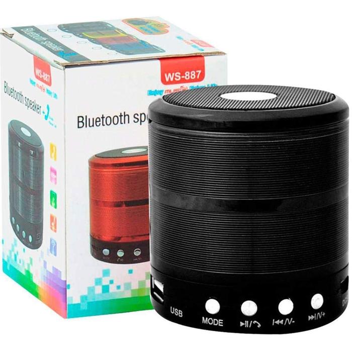 Gambar Speaker Bluetooth Mini WS 887 Support SD Card Kabel AUX & Radio FM - speaker ws887, Hitam dari AMBIGOS undefined Tokopedia