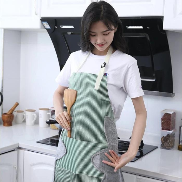Gambar Celemek Masak Apron New Style Anti Air Minyak Lap Tangan Kantong Besar - Hijau dari viralshop87 undefined Tokopedia