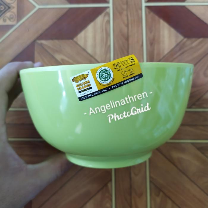 Gambar Mangkuk Soup Melamine 6 Inch - mangkok kaki 6 Inch Golden Dragon - Hijau dari Angelinathren undefined Tokopedia