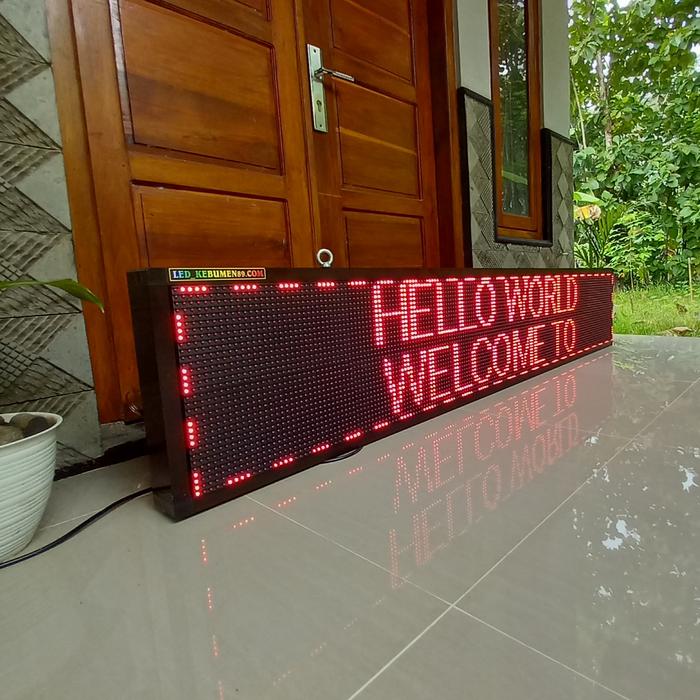 Gambar running text/ led display/ papan nama ukuran 200 x40cm , wifi ,outdoor - Merah dari Led Kebumen89 undefined Tokopedia