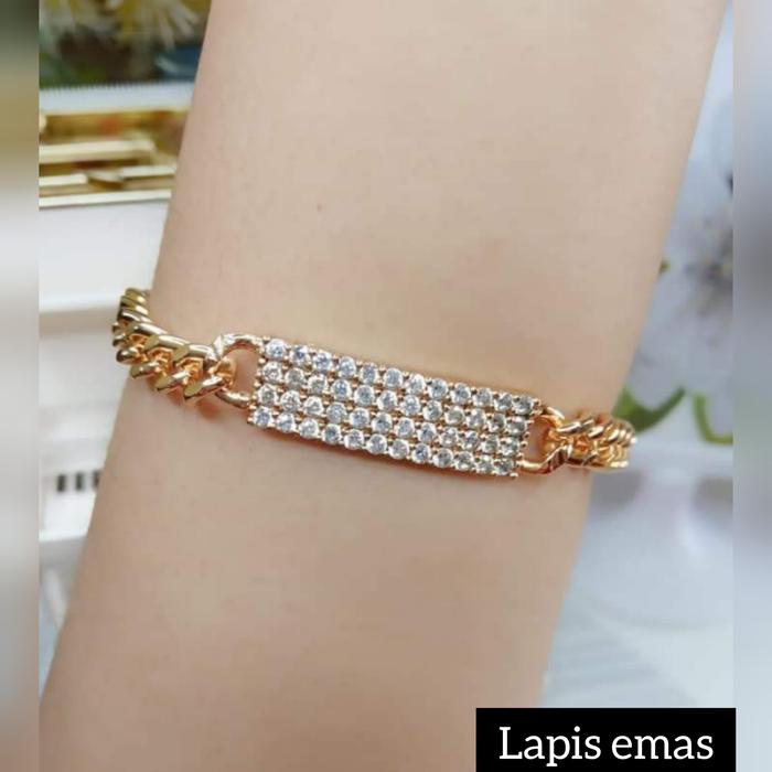 Gambar gelang tangan replika berlian perhiasan fashion PL1822 dari JC 77 undefined Tokopedia