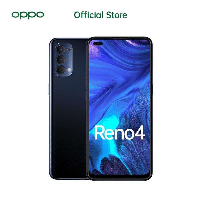 Gambar oppo reno 4 8/128 black mulus 100% normal 100% no minus seperti baru - Hitam dari HQQ CELL undefined Tokopedia