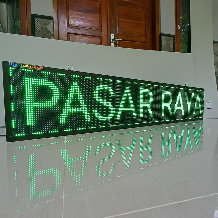 Gambar running text/ led display/ papan nama ukuran 200 x40cm , wifi ,outdoor - Hijau dari Led Kebumen89 undefined Tokopedia