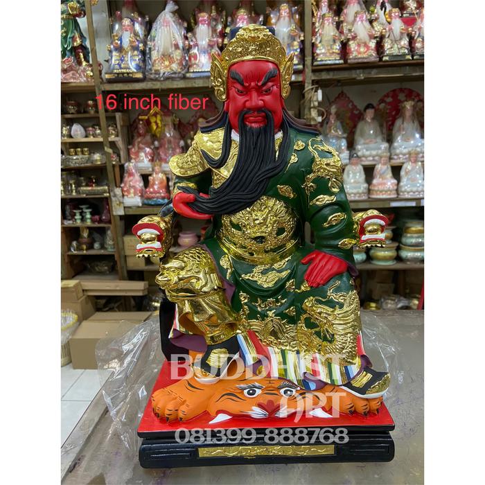 Gambar Dewa kwan Kong Guan Yu duduk pegang jenggot 16 inch fiber dari Toko sun lie_NEW undefined Tokopedia