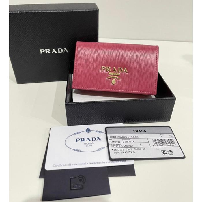 Jual New Prada Card wallet fuschia 