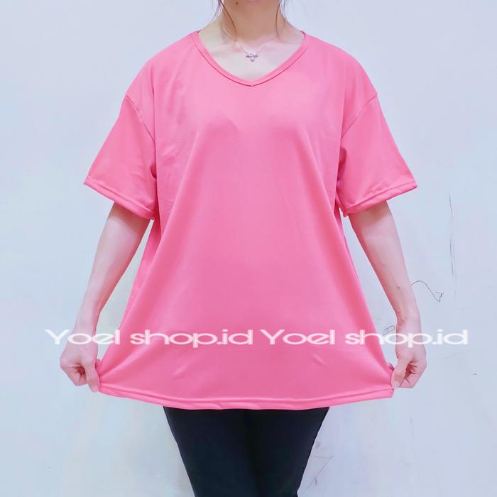 Gambar Kaos atasan wanita size Jumbo XXL - Pink V, XXL dari Yoel shop Fashion undefined 3 Tokopedia