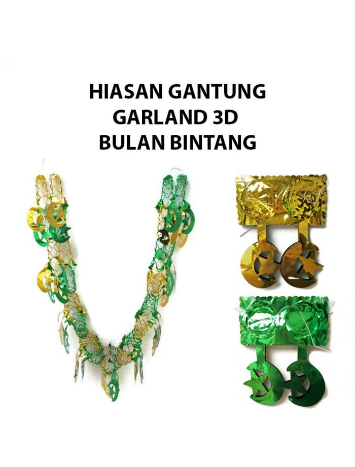 Gambar Dekorasi Lebaran Garland 3D Ornamen Hiasan Idul Fitri Murah 2476 - BULAN BINTANG dari LAMANIS PACKAGING undefined Tokopedia
