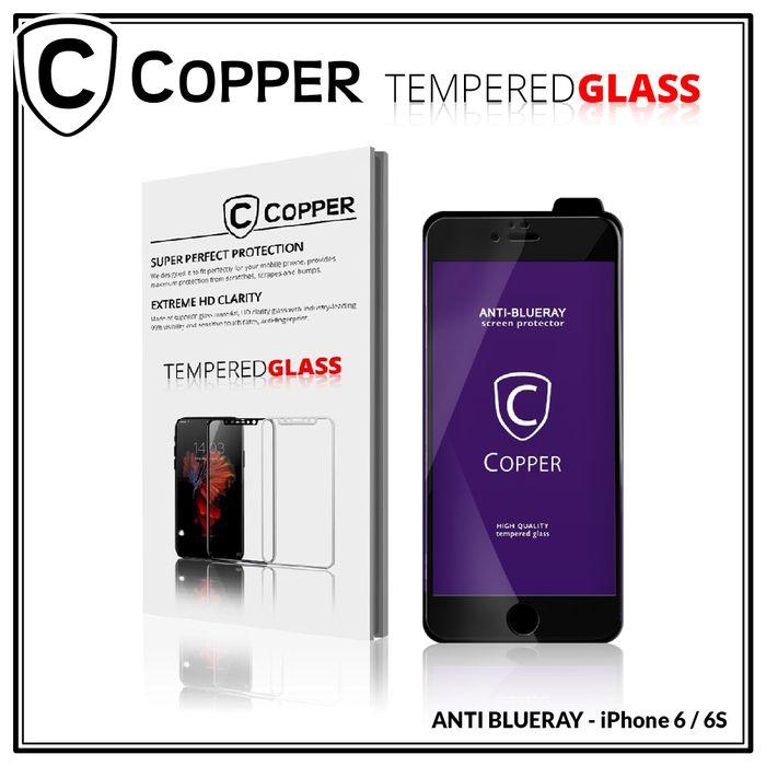 Gambar Iphone 6 / 6S - COPPER Tempered Glass ANTI-BLUERAY (Full Glue) - Hitam dari Copper.Medan undefined Tokopedia