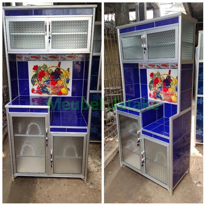 Gambar Lemari Rak Piring 2 Dua Pintu Super Aluminium Keramik Cantik Murah - Biru i dari Meubel Jatake undefined Tokopedia