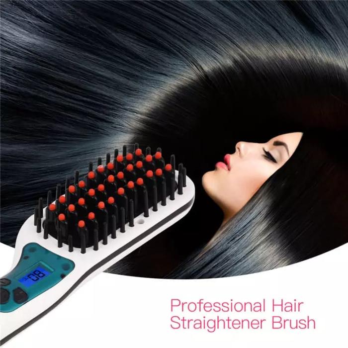 Gambar CkeyiN Catok Sisir Pelurus Rambut Professional Hair Straightener Brush - Putih dari ViVio7-shop undefined Tokopedia