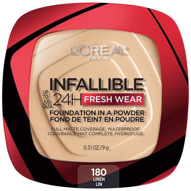 Gambar L'Oreal Loreal Paris Infallible Up to 24H Fresh Wear Fondation Powder - 180 Linen dari basicaseid undefined Tokopedia