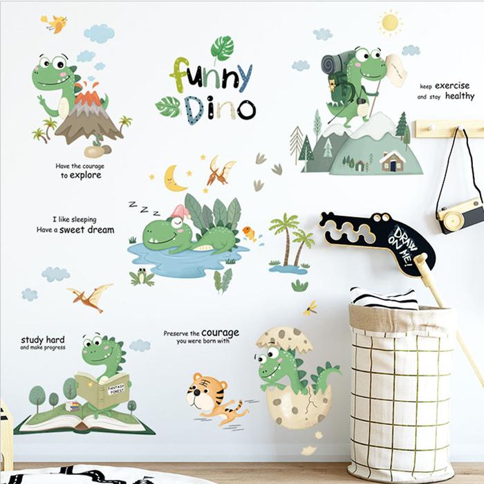 Gambar Wall Sticker Hewan Kartun Stiker Dinding Dekorasi Rumah Ruang Anak - Funny Dino dari Klikmystore undefined Tokopedia