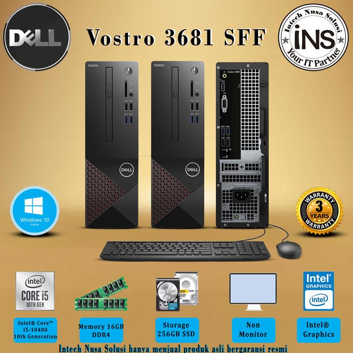 Jual CPU DELL Vostro 3681 SFF i5-10400 16GB 256GB SSD DVDRW