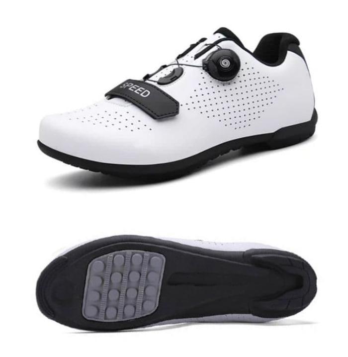 Gambar Sepatu Sepeda SPEED Flat Non Cleat - Shoes gowes Roadbike MTB Seli - White, 44 dari Kaligung Cycling Store undefined Tokopedia