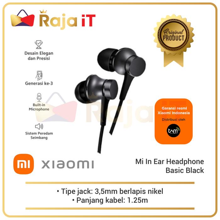 Jual XIAOMI Headset Mi In-Ear Headphones Basic Earphone Original - Hitam -  Kota Surabaya - Raja It Surabaya | Tokopedia