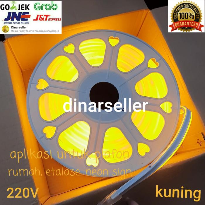 Gambar NEON FLEX 25 METER + SOKET 220V LED NEON FLEKSIBEL SELANG SUSU - Kuning dari Dinarseller99 undefined Tokopedia