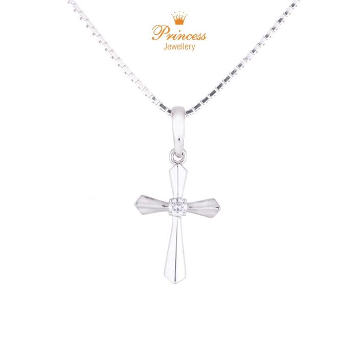 Gambar Liontin Salib Berlian PPD585767 Princess Jewellery - White Gold dari Princess Jewellery Online undefined Tokopedia
