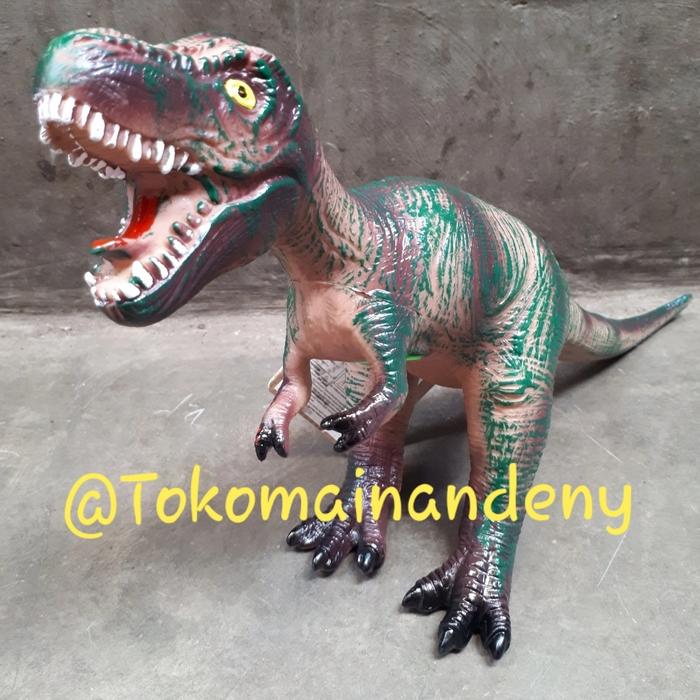 Gambar MAINAN MINIATUR DINOSAURUS KARET T REX JUMBO - Cokelat dari Toko Mainan Deny undefined Tokopedia
