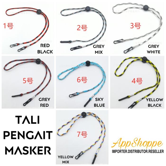 Gambar Tali Pengait Masker Kalung Mask Lanyard String TEBAL BELANG PART 7 - Yellow Mix dari ilouyouCollection undefined Tokopedia