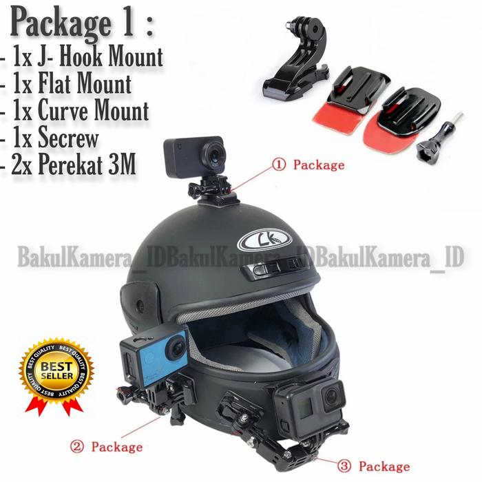 Gambar Mounting Helm Helmet Chin Mount Curved Mount Curve For Action Camera - Package 1 dari BakulKamera ID undefined Tokopedia