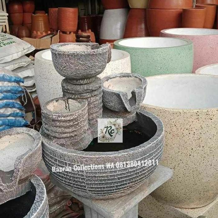 Gambar Hiasan Taman Air Mancur Kolam Batu Imut Unik Minimalis MURAH - Silinder tabung dari Ranran Collections undefined Tokopedia
