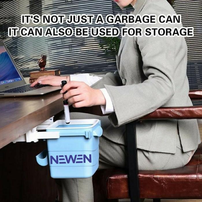 Gambar NEWEN Tempat Sampah Sliding Tempel Bawah Meja / Trash Can Under Table - Biru dari Newen undefined Tokopedia