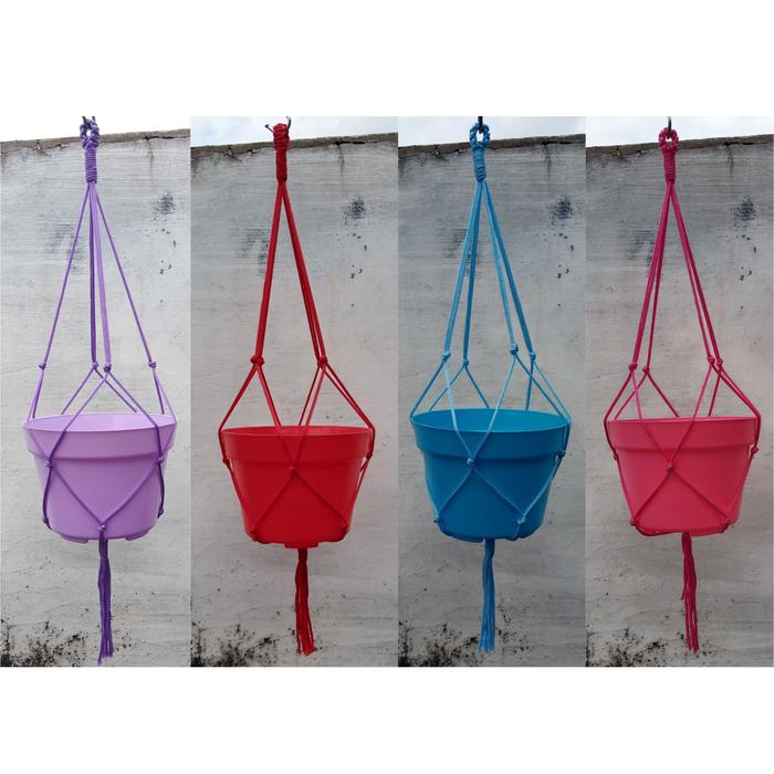 Gambar Tali Pot Gantung / Gantungan Pot / Hiasan Dinding / Tali Macrame - Panjang 70 cm dari Galeri Metmot undefined Tokopedia