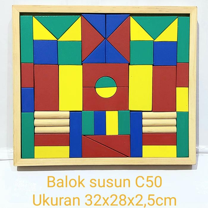 Gambar Mainan edukasi anak/Balok susun/balok bangun - Balok C50 dari Haikal Bersaudara_NEW undefined Tokopedia